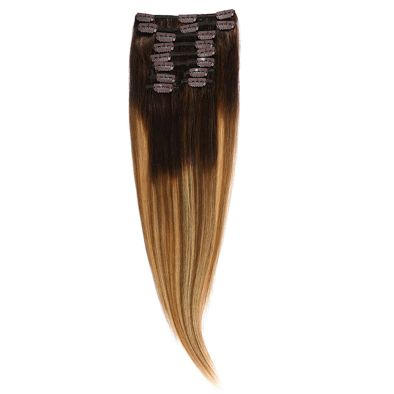 Clip-On Par Natural MegaVolum 50cm 240gr Balayage Castaniu/Saten Luminos/Blond Opal 2/8/22