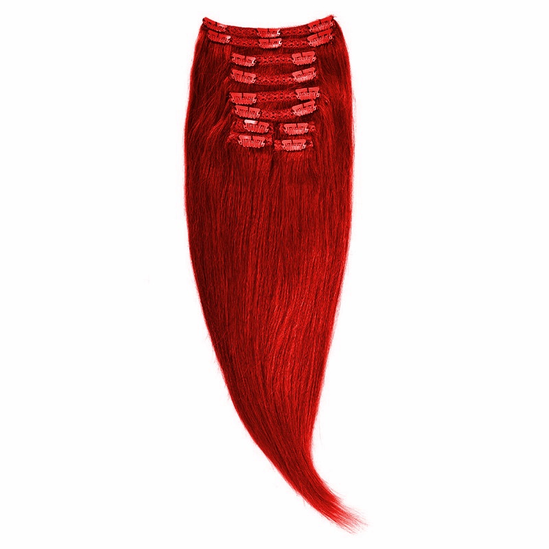 Clip-On Par Natural Volum 70cm 180gr Rosu Aprins #RED