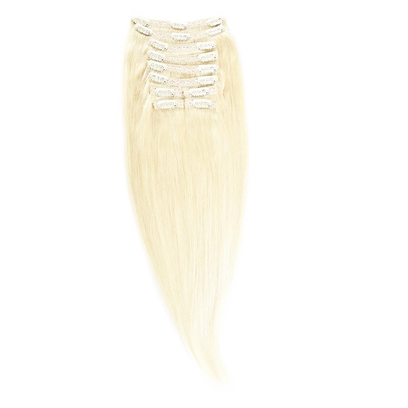 Clip-On Par Natural MegaVolum 50cm 240gr Blond Alb #WhiteBlonde