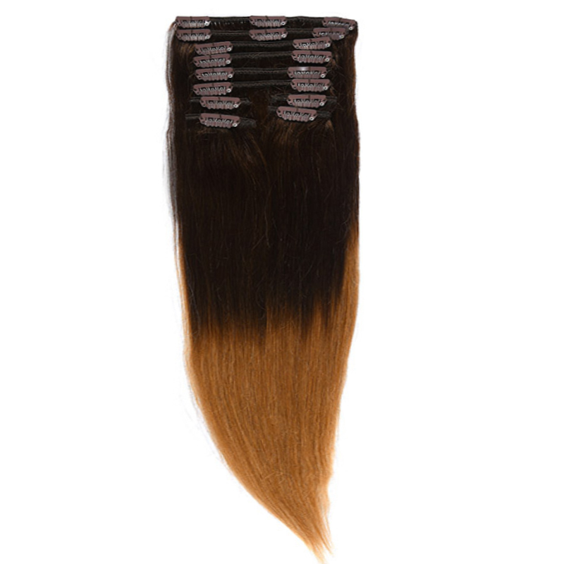 Clip-On Par Natural MegaVolum 50cm 240gr Ombre Castaniu/Blond Miere #T2/27